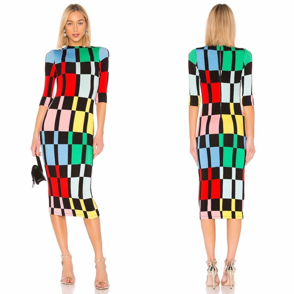 ALICE + OLIVIA • Delora Fitted Mock Neck Dress - Picture 15 of 15